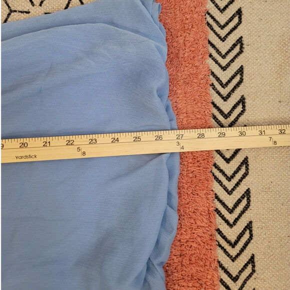 ABERCROMBIE & FITCH Sheer Bubble Hem Mini Dress in Cloudy Blue, sz Small - Picture 15 of 16